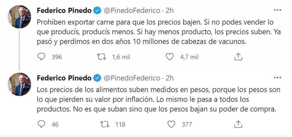 El tuit de Federico Pinedo