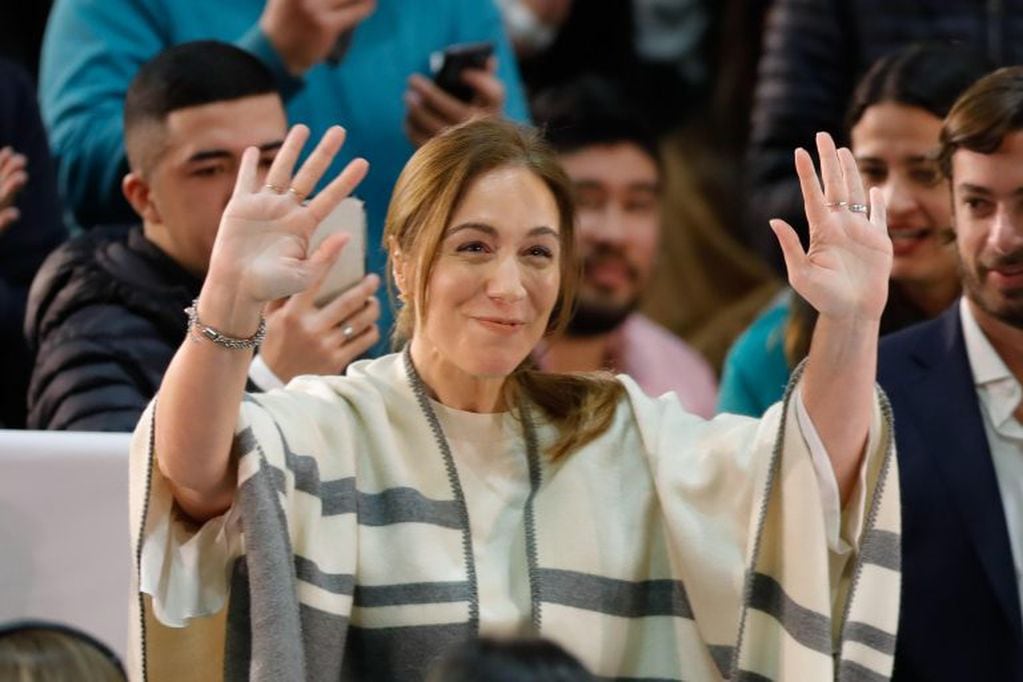 María Eugenia Vidal en un acto de campaña de este martes, en el Estadio del Club Ferrocarril Oeste de Buenos Aires (EFE).