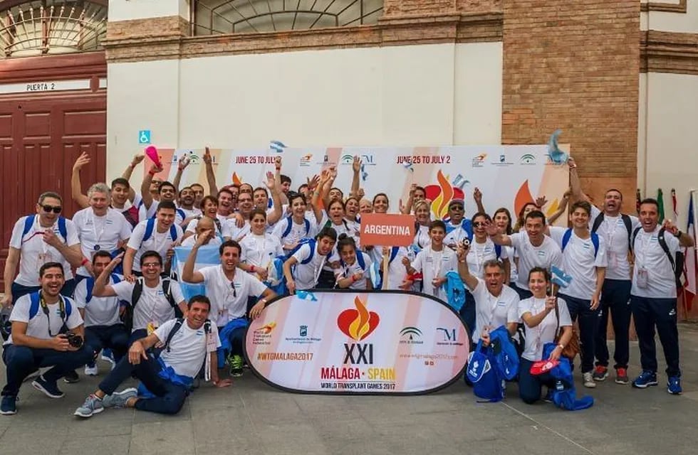 Delegación argentina para los Juegos Mundial de Transplantados (ADETRA).