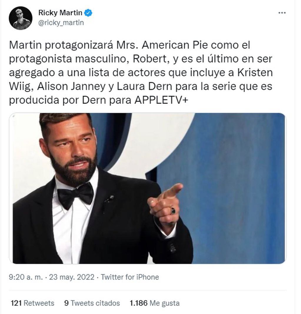 Ricky Martin será el protagonista de la nueva serie de Apple TV+