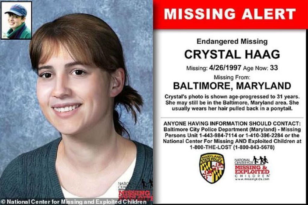 Crystal Haag, la joven que se fue de su casa a los 14 años y apareció 20 años después con nueva identidad