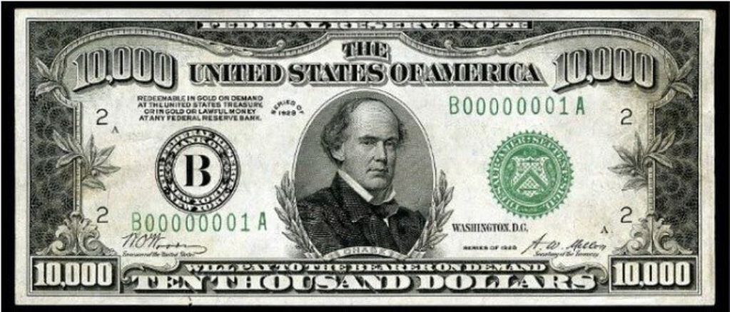 El billete de 10.000 dólares que todavía es legal. (CIMECO)