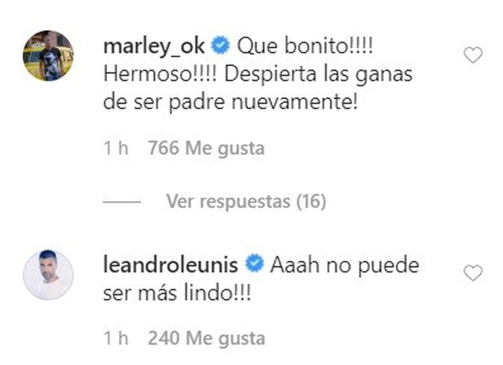 La respuesta de Marley. (Instagram)