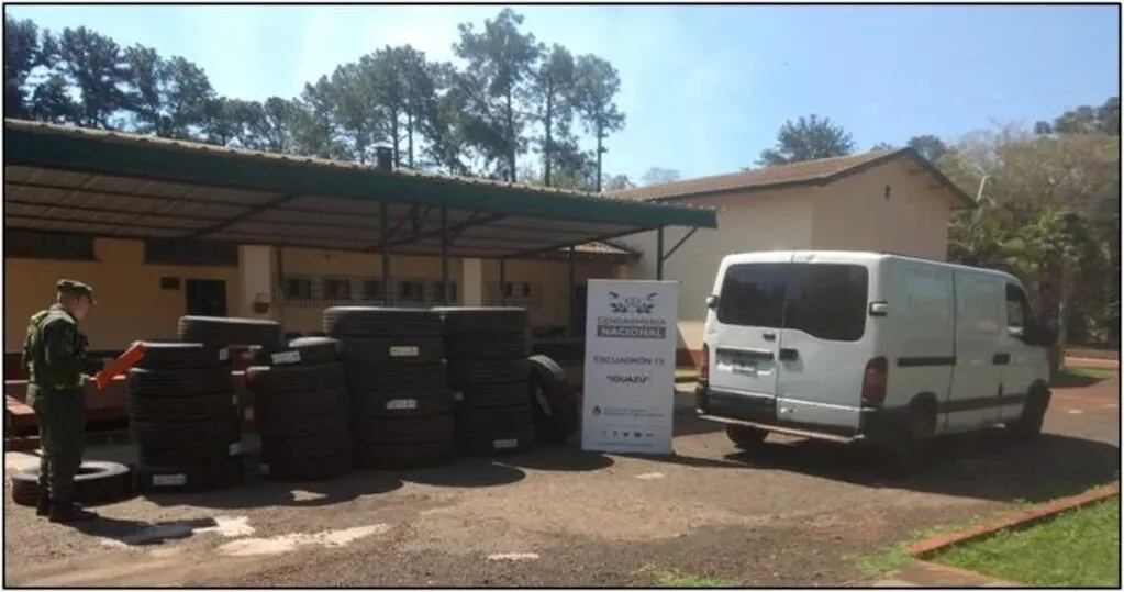 Puerto Iguazú: 27 neumáticos incautados por Gendarmería Nacional