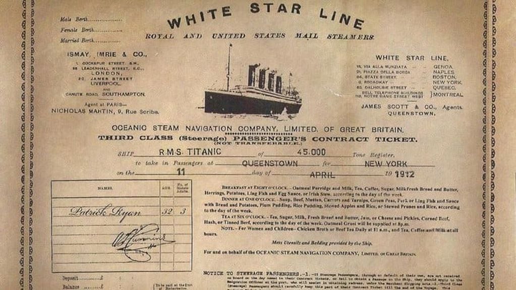 El boleto del Titanic