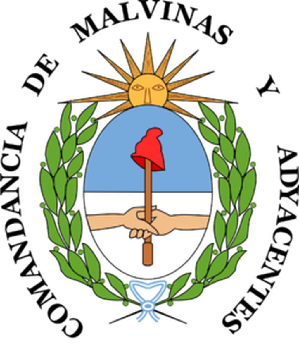 Escudo de la Comandancia política y militar de las Islas Malvinas, creada el 10 de junio de 1829.