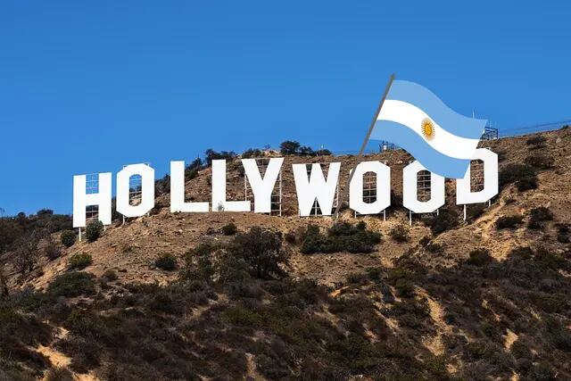 Bandera argentina en Hollywood