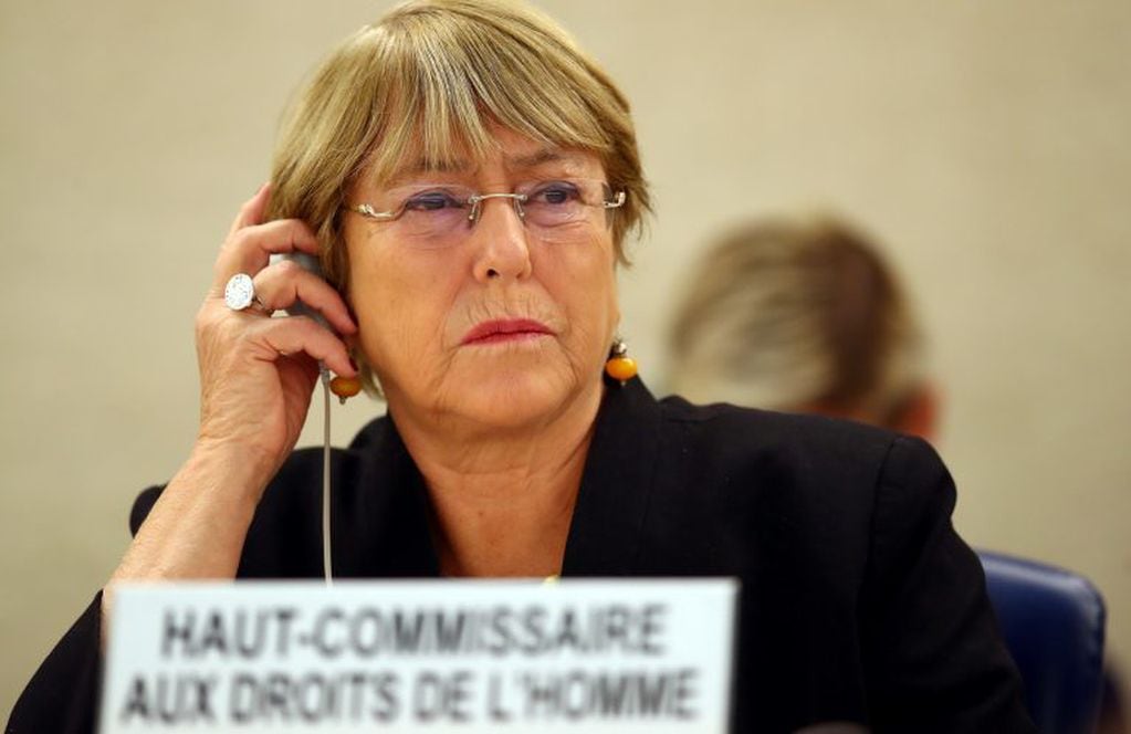 Imagen archivo. Michelle Bachelet presenta el 5 de julio pasado en Ginebra Suiza, su informe sobre la situación humanitaria en Venezuela. Foto: REUTERS/Denis Balibouse.