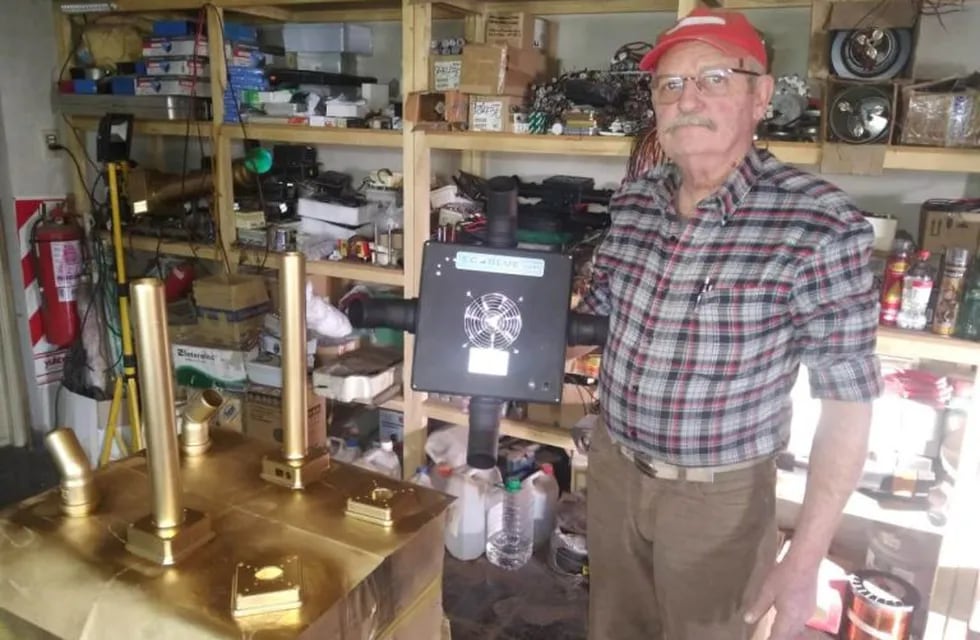 José Ten el inventor de un esterilizador de aire en Malargüe