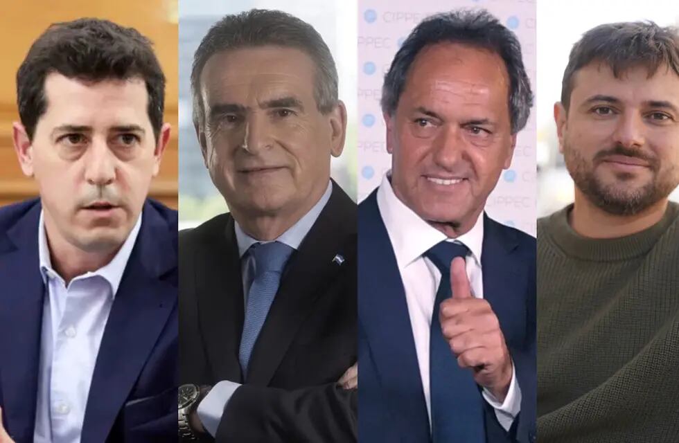 Eduardo 'Wado' de Pedro, Agustín Rossi, Daniel Scioli y Juan Grabois son algunos de los precandidatos presidenciales del Frente de Todos. Foto: Los Andes.