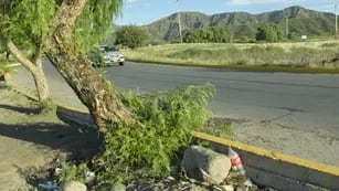 El lugar de la tragedia en la rotonda de El Challao (Foto: Orlando Pelichotti / Los Andes)