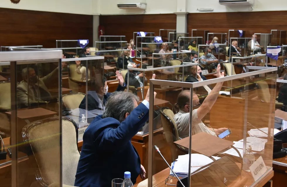 Momento en que la Cámara de Diputados de Jujuy aprueba el Presupuesto 2021.