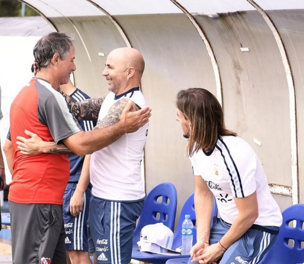 Sampaoli presenció el entrenamiento de Independiente