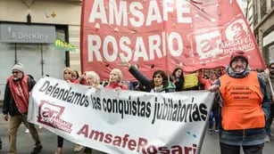 Marcha de Amsafe en Rosario