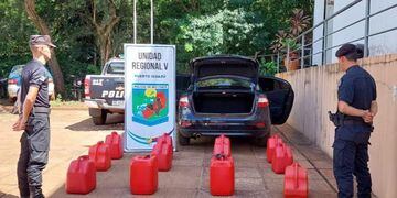 Secuestran 300 litros de combustible de contrabando en Puerto Iguazú