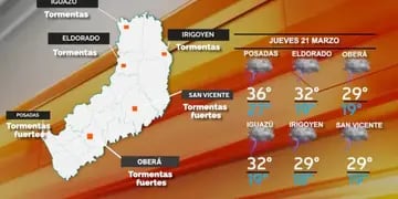 Jornada con lluvias y posibilidad de tormentas en Misiones