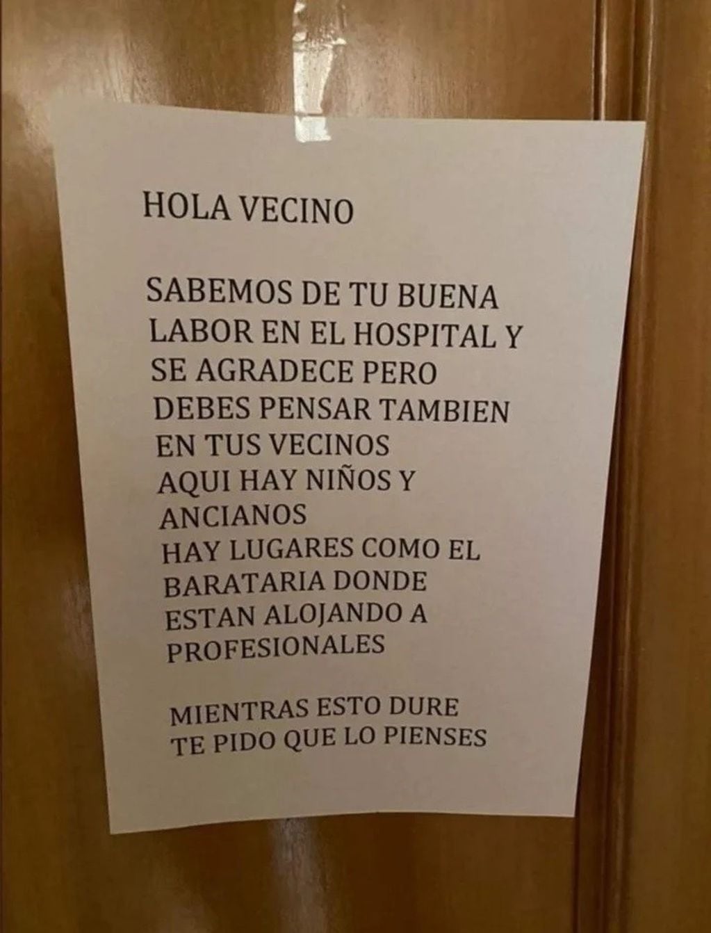 La carta que le dejaron a un médico de Alcázar de San Juan en Ciudad Real