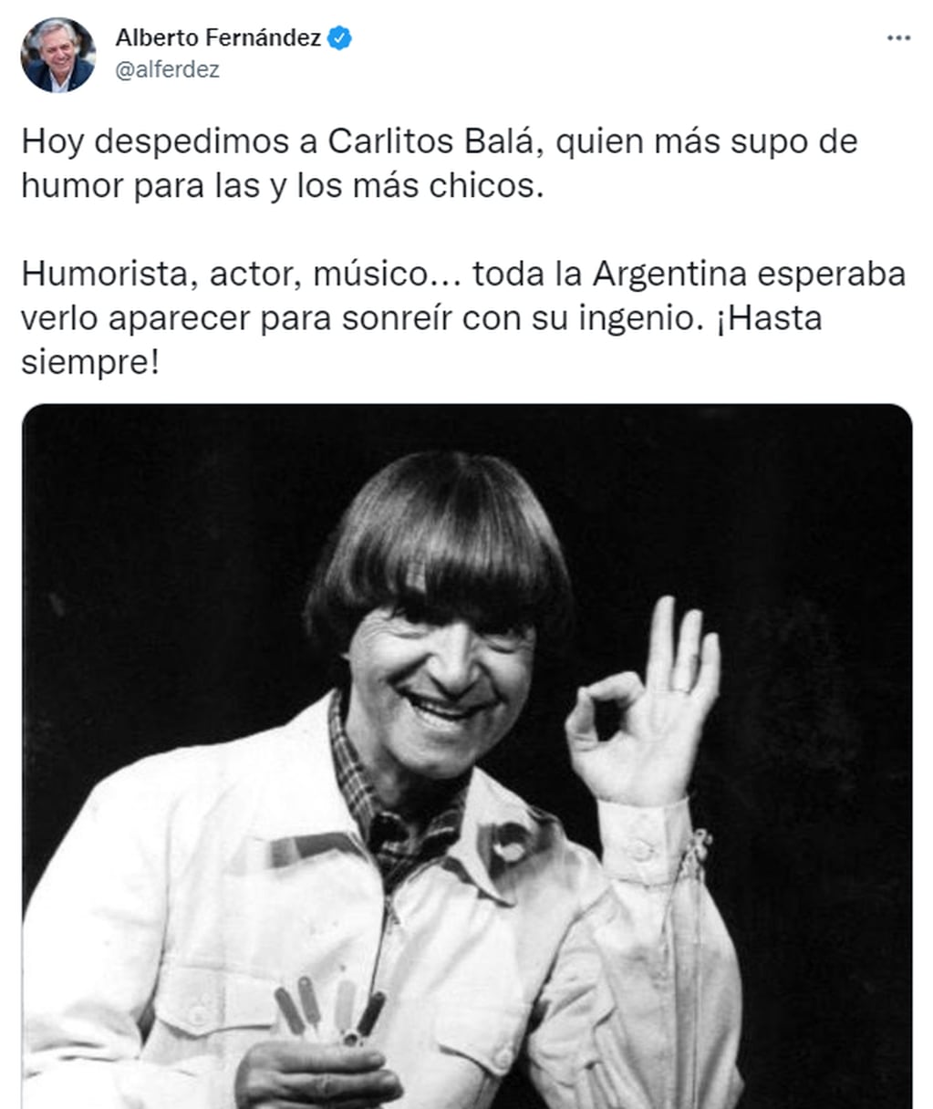 El adiós de Alberto Fernández a Carlitos Balá.
