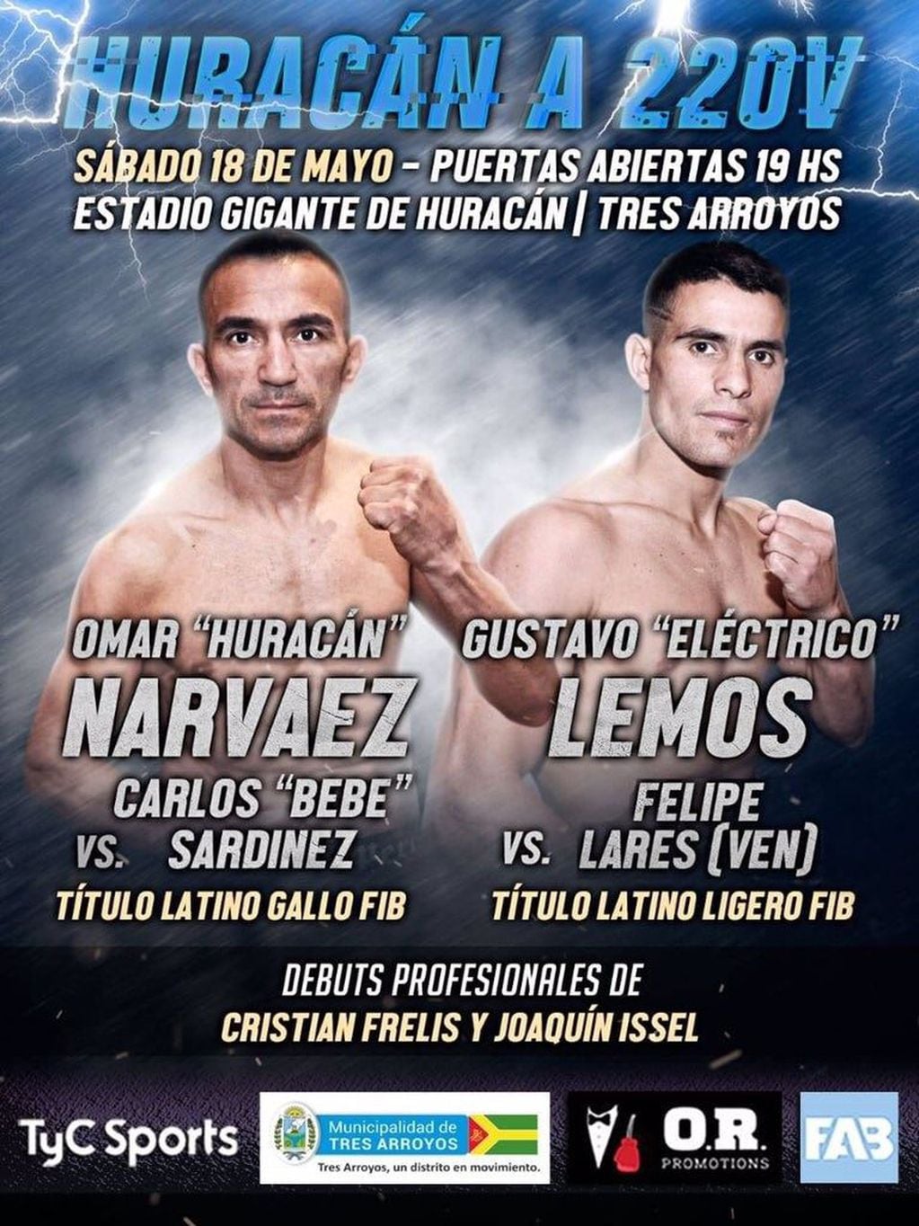Publicidad del combate de Omar Narváez (Foto: El Chubut)
