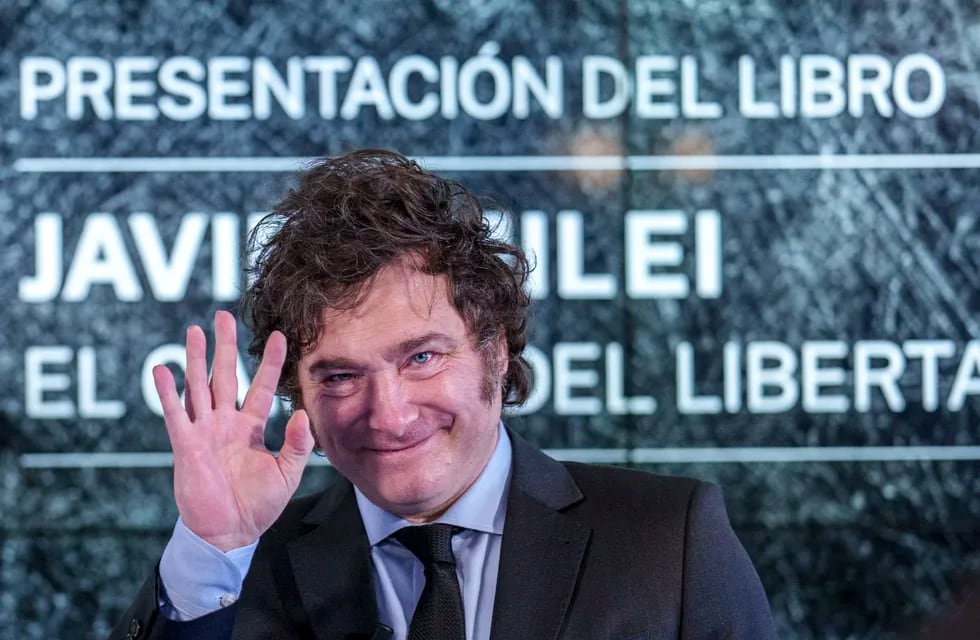 Javier Milei en la presentación de su libro "El camino del libertario" en Madrid. Tras esto, lanzó sus palabras contra el gobierno español que generaron polémica.