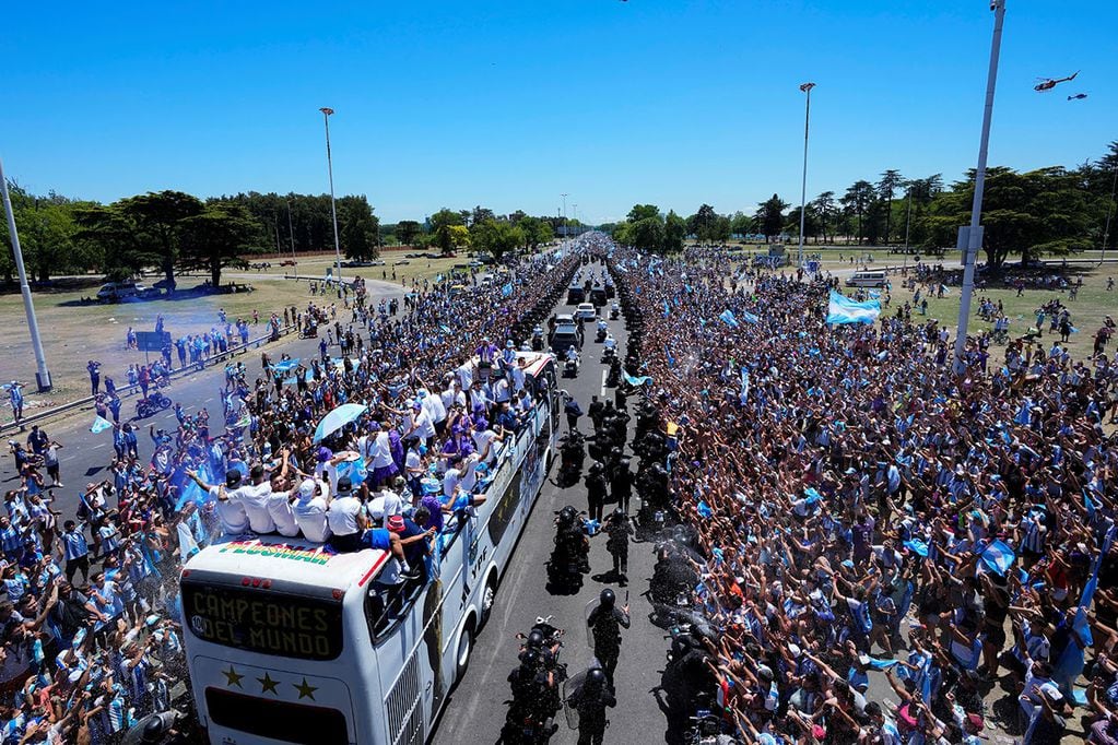 Caravana de la Selección Argentina en Buenos Aires.
