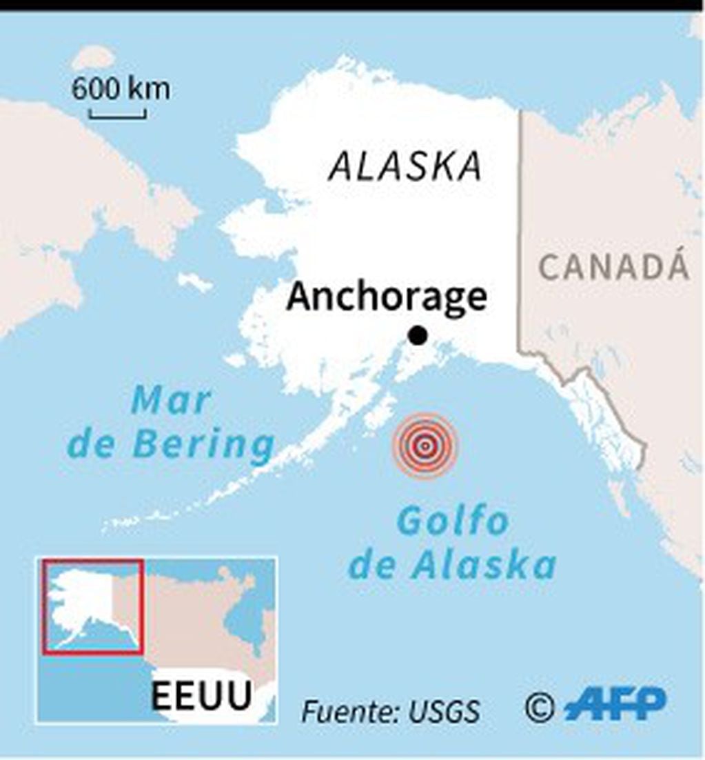 Localización del sismo frente a Alaska - AFP / AFP