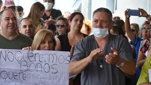 Protesta de personal de salud.