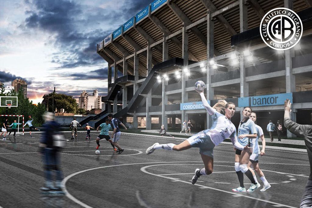 Belgrano apuesta al crecimiento de las actividades sociales con un nuevo espacio para la práctica de deportes como el handbol, el basquet y el futsal.
