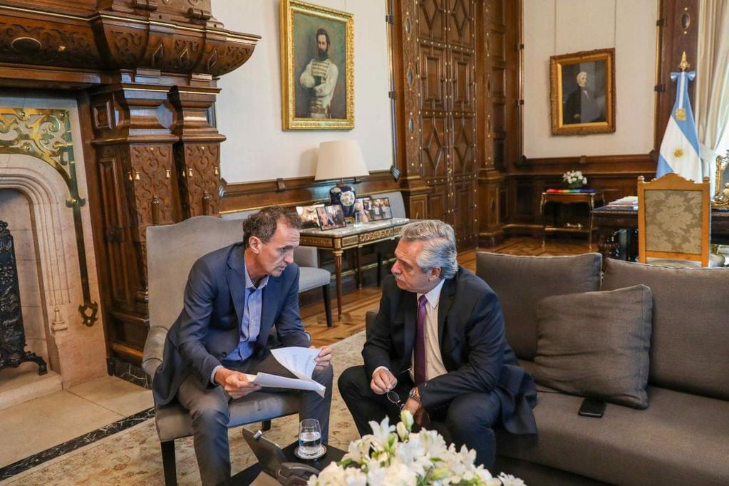 El ministro Gabriel Katopodis junto al presidente Alberto Fernández (Casa Rosada / Archivo)