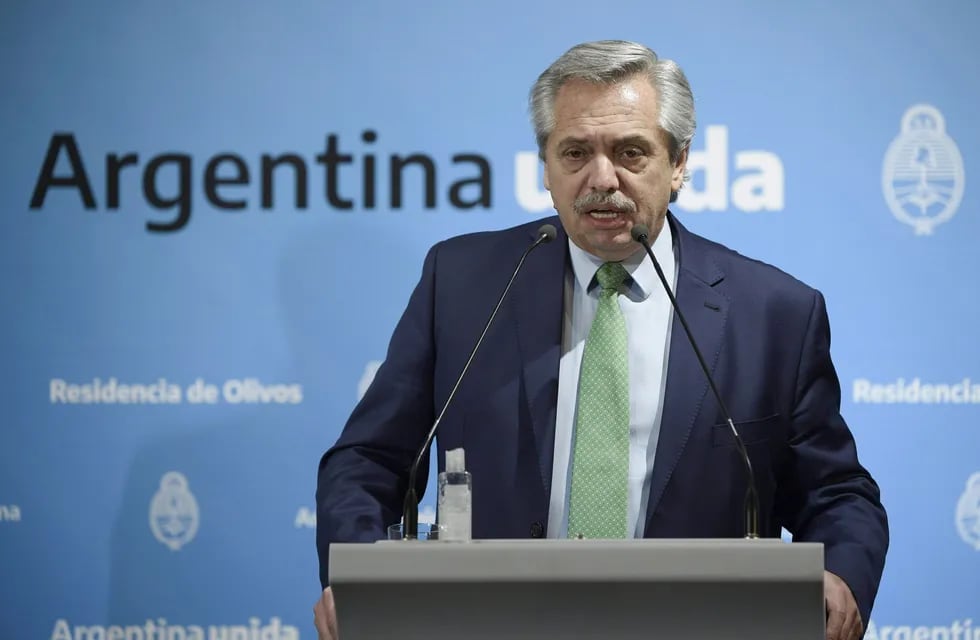Argentina's President Alberto Fernandez talks during a press conference announcing measures during the outbreak of the new Coronavirus, COVID-19, at Presidential residence in Olivos, Buenos Aires on March 19, 2020. Argentine President Alberto Fernandez on Thursday announced a "preventative and compulsory" lockdown of the population from Friday to March 31 to stop the spread of the coronavirus pandemic.