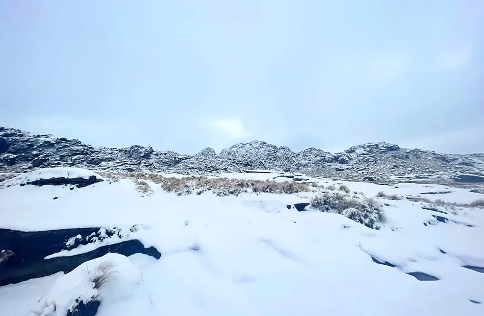 Nieve en Córdoba. Cerro Negro, al lado del Champaquí. (Gentileza Nelio Escalante)