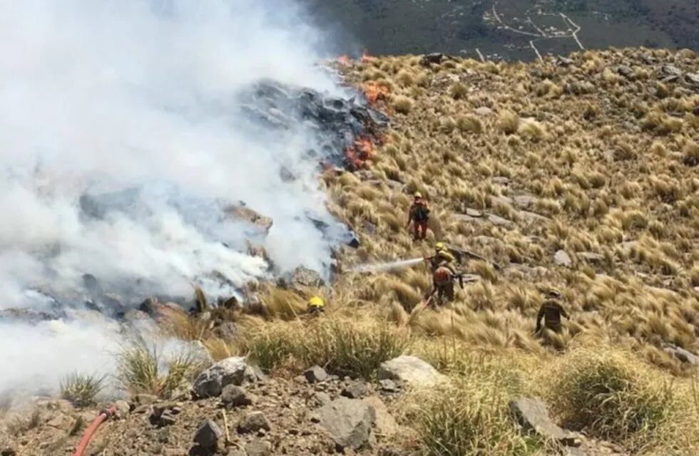 Incendios en Villa de Merlo. Foto: Municipalidad de Merlo.