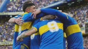 Festejo de los jugadores  de Boca Juniors