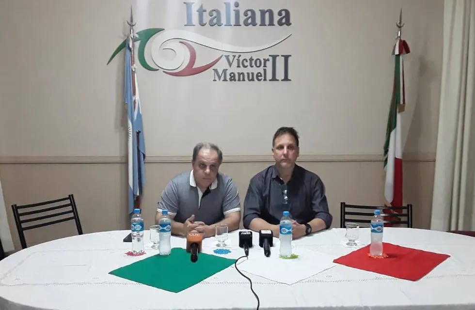Franco Tirelli, diputado electo por Sudamérica en Italia y el presidente de la Sociedad Italiana de Rafaela Manlio Martinoli