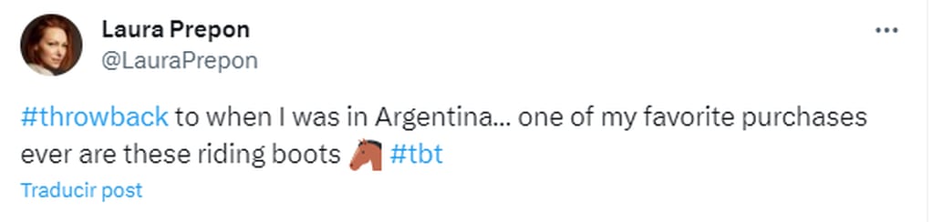 Laura Prepon habló de Argentina en sus redes sociales.