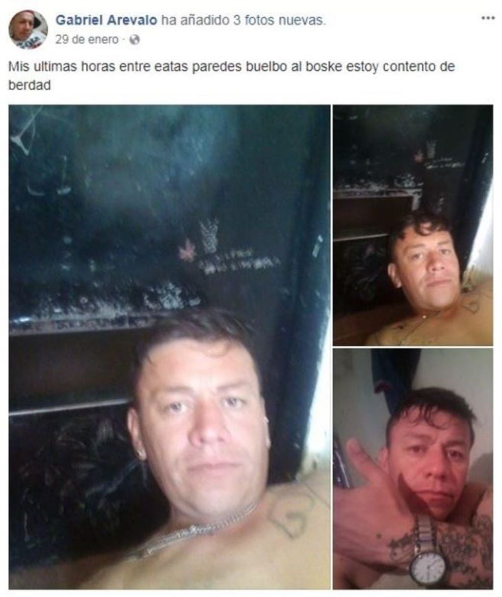 Bahía Blanca: un preso se escapó por un ventiluz y se burló de la policía en Facebook.