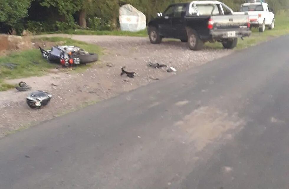 motociclista fallecido ruta E86, Sampacho