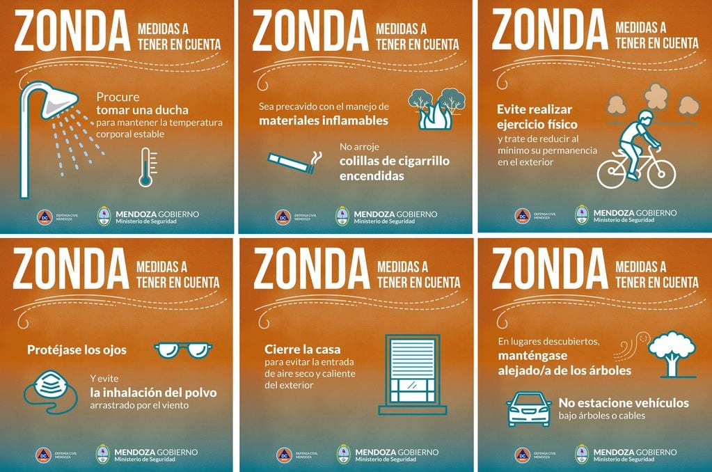 Recomendaciones de Defensa Civil ante la presencia de Viento Zonda.