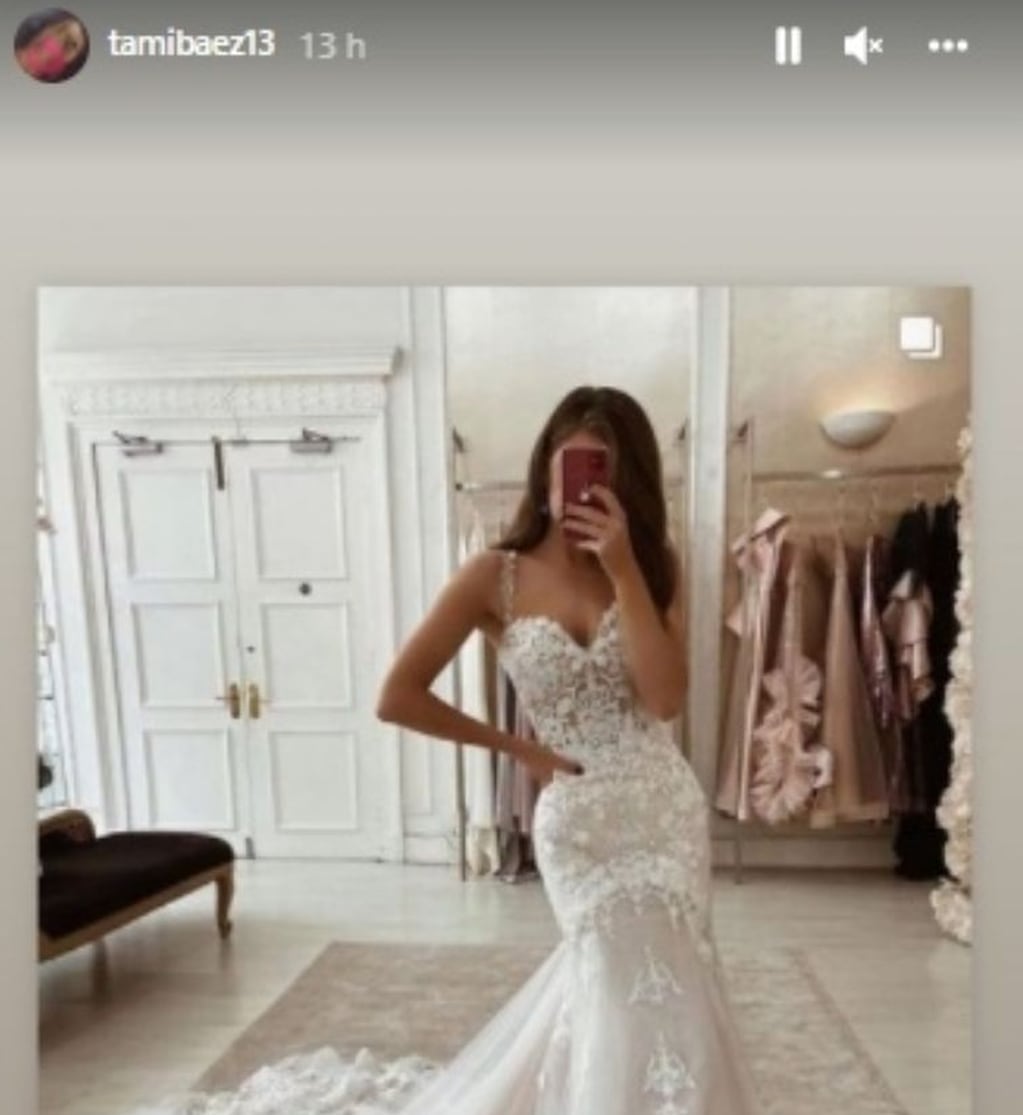 El vestido de novia preferido de Tamara Báez. (Foto: Instagram)