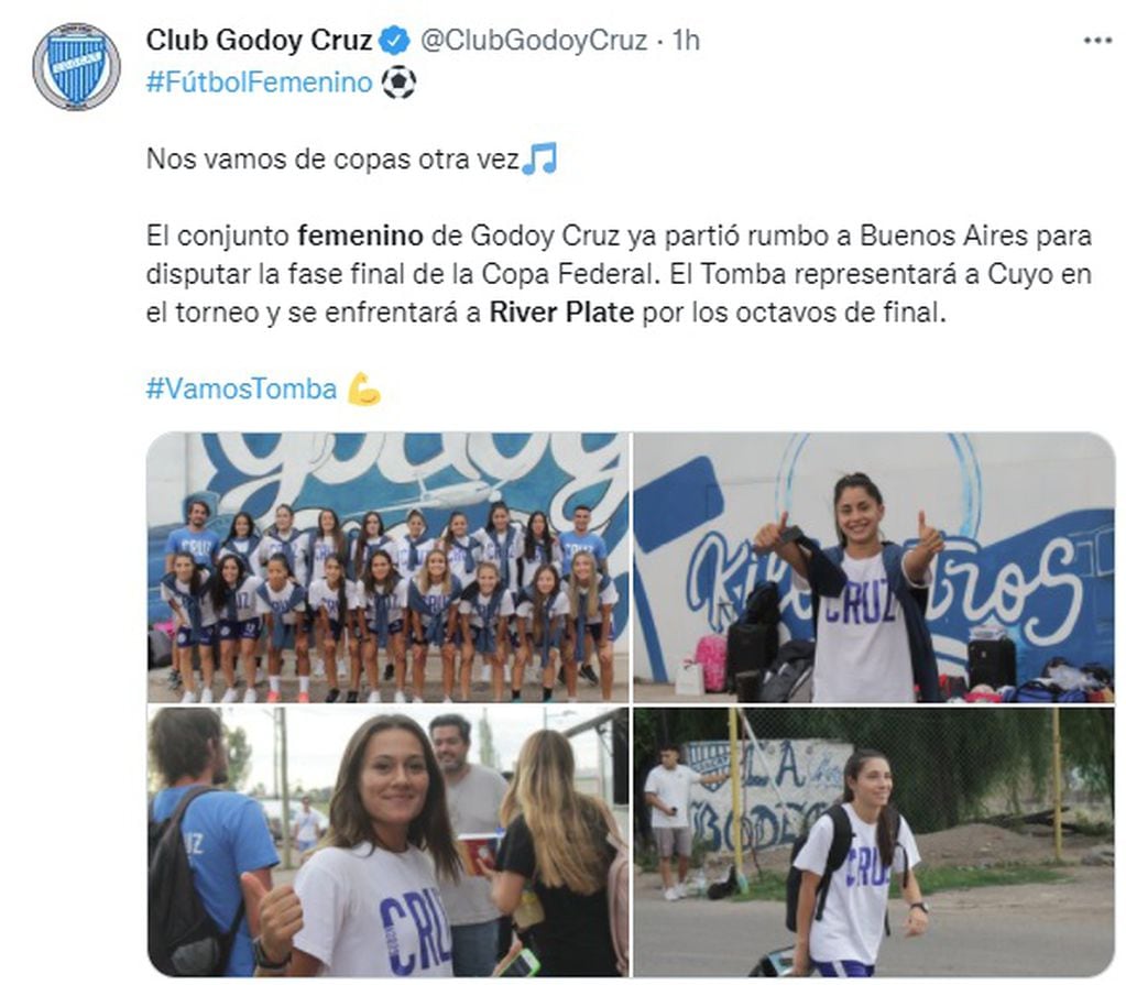 El plantel femenino de Godoy Cruz viajó hacia Buenos Aires.