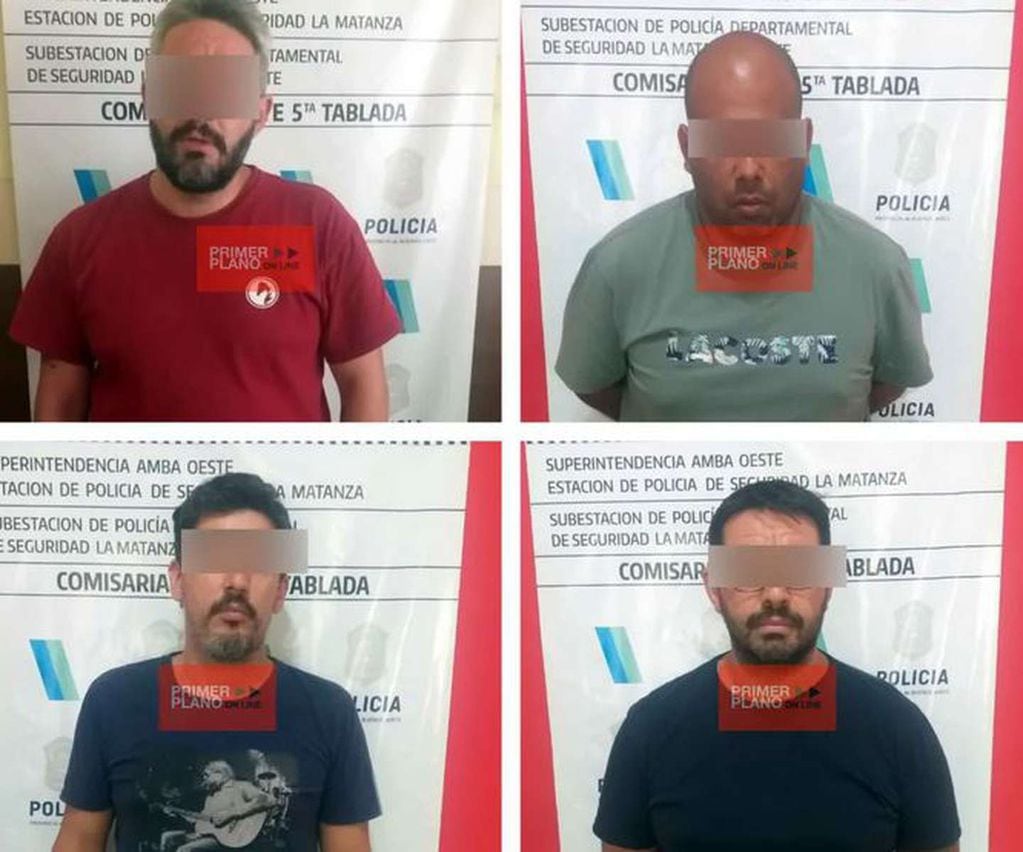 La foto de los cuatro sospechosos detenidos por el crimen de Miguel Michelle.