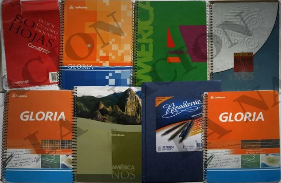 Los cuadernos donde el chofer de Baratta registraba las coimas. (Fuente: La Nación)