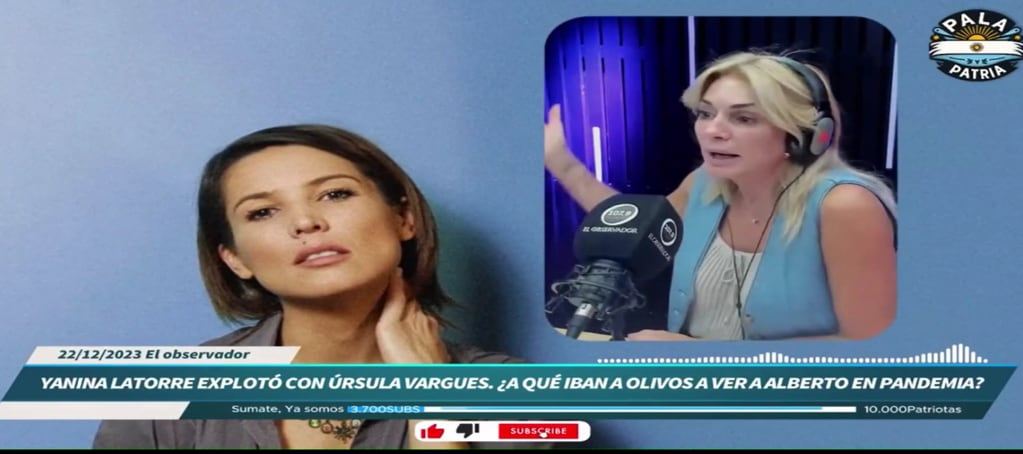 El fuerte cruce entre Yanina Latorre y Úrsula Vargues por la pauta oficial: "Laburaba de chorear"