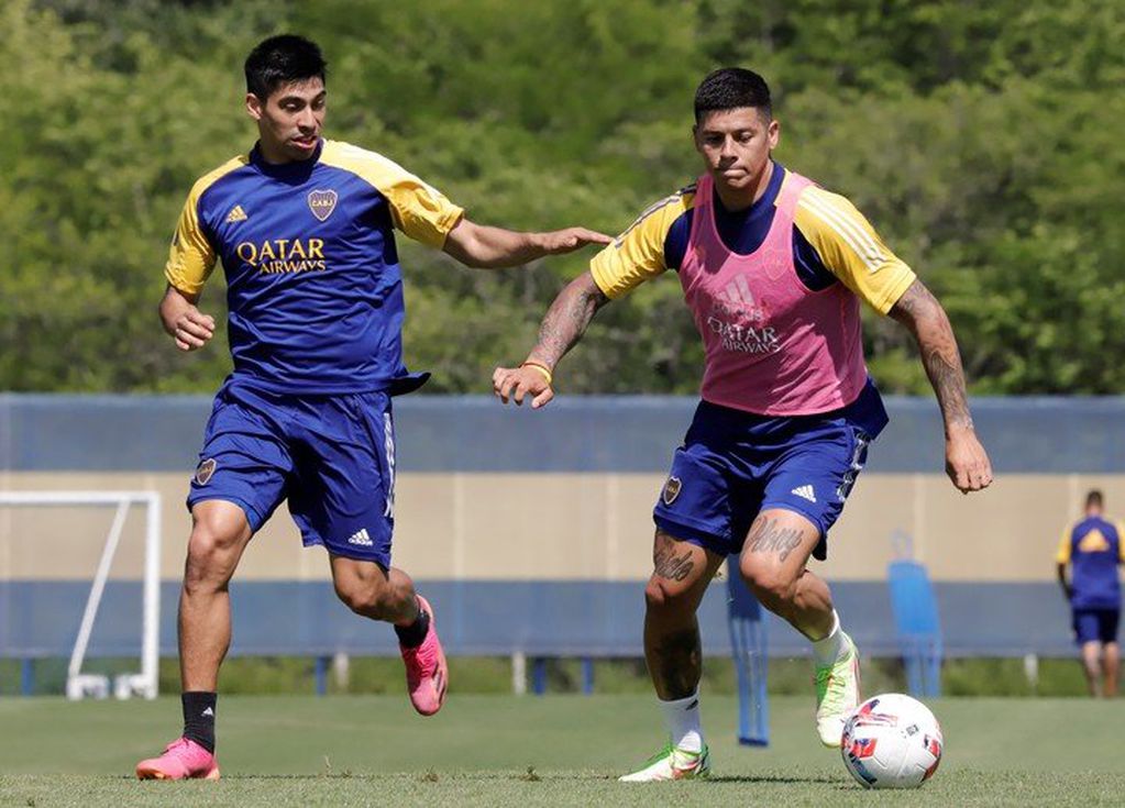 Marcos Rojo y Juan Ramírez volvieron a entrenarse (Prensa Boca)