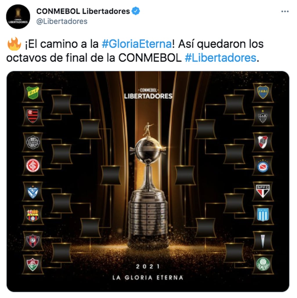 Se definió el cuadro de los octavos de final de la Copa Libertadores.