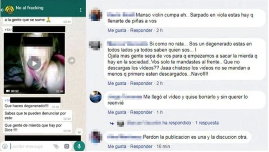 En mayo de este año, Toconás fue escrachado en Facebook por los propios integrantes del grupo de whatsapp.