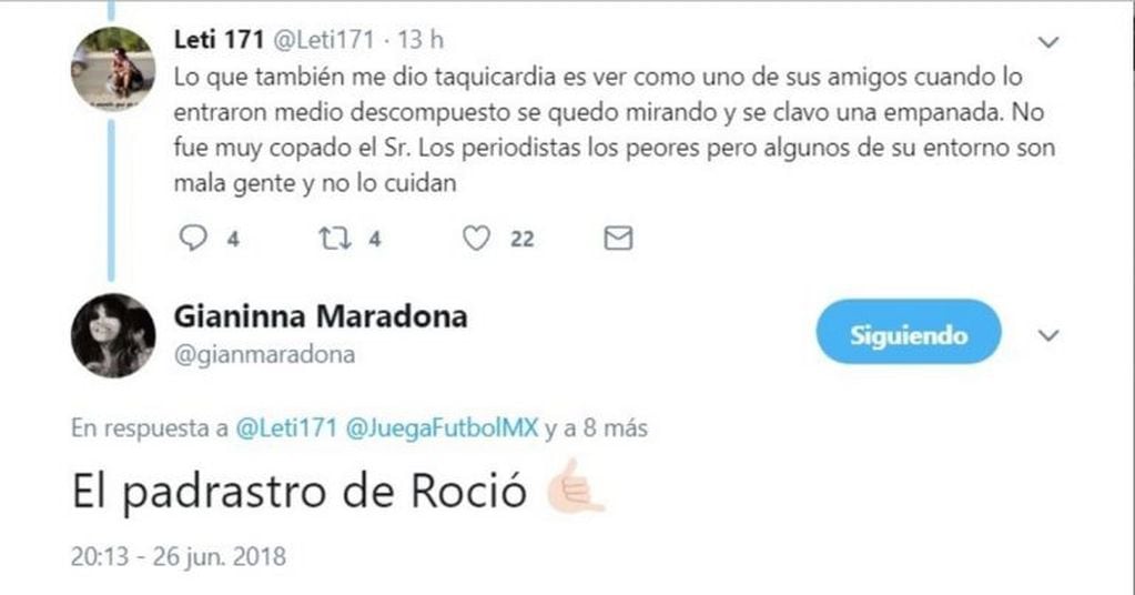 El tuit de Gianinna Maradona