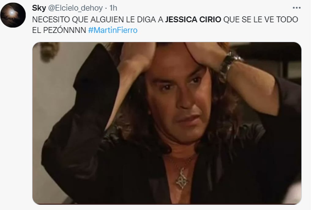 Los memes por el blooper de Jesica Cirio en los Premios Martín Fierro.