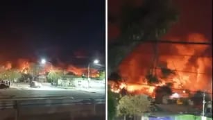 Feroz incendio en Playa San Agustín