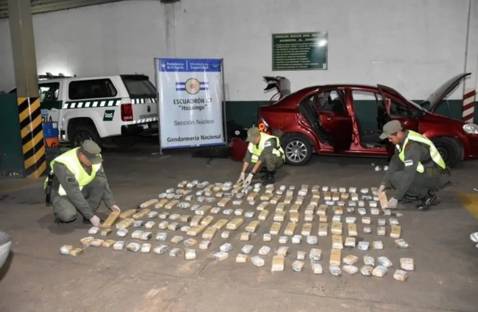 Cargamento de marihuana secuestrado por Gendarmería en viaje desde Posadas a Itatí, Corrientes. (Prensa GN)